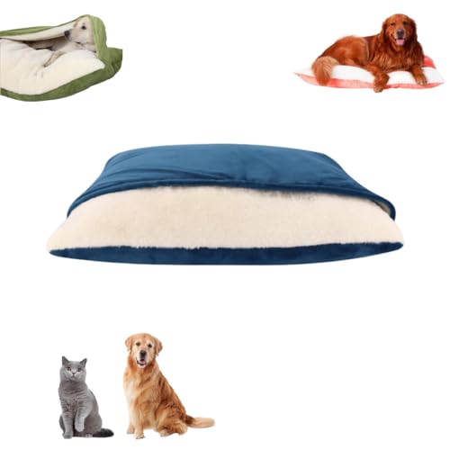 Generisch Snoozie Snuggle Burrow Bed,Nest Dog Beds Removable and Washable,Cozy Portable Cat Bed,Pet Sleeping Bag with Cover Cave,for Small Medium Large Size Pet (Blue, Large) von Generisch
