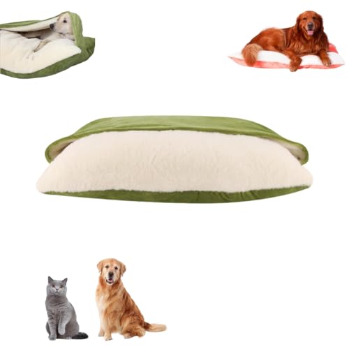Generisch Snoozie Snuggle Burrow Bed,Nest Dog Beds Removable and Washable,Cozy Portable Cat Bed,Pet Sleeping Bag with Cover Cave,for Small Medium Large Size Pet (Green, X-Large) von Generisch