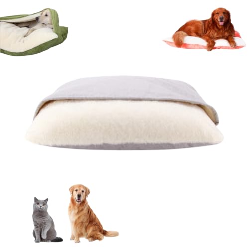Generisch Snoozie Snuggle Burrow Bed,Nest Dog Beds Removable and Washable,Cozy Portable Cat Bed,Pet Sleeping Bag with Cover Cave,for Small Medium Large Size Pet (Silvery, Large) von Generisch