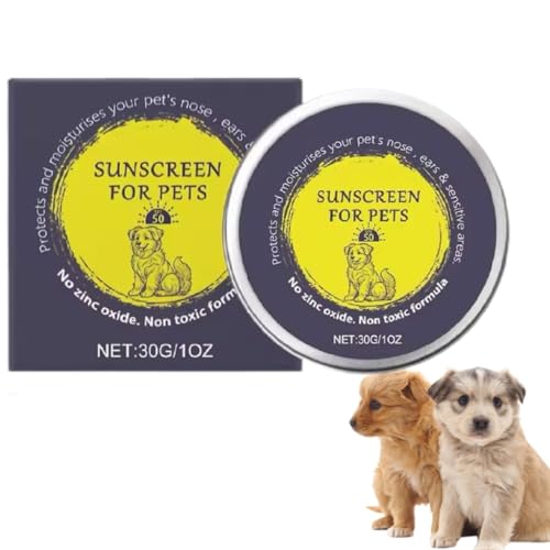 Generisch Sonnenschutz für Hunde und Katzen mit LSF 50, Feuchtigkeitsspendender Sonnenschutzbalsam für Haustiere, intensiv anwendbar, Hundenasen-Pfotenbalsam, Sonnenschutz für Welpen (1 Stück) von Generisch