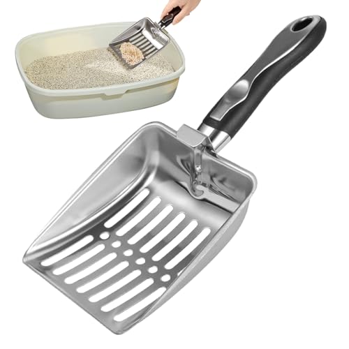 Generisch Stainless Steel Cat Litter Scoop, Heavy Duty Wide Rustproof Shovel, Sifter Poop Cleaning Tool, for Cats Dogs Chickens Reptiles, Size 10.04x4.21inc, Easy Cleaning Terrarium Bedding Generisch Stainless Steel Cat Litter Scoop, Heavy Duty Wide Rustproof Shovel, Sifter Poop Cleaning Tool, for Cats Dogs Chickens Reptiles, Size 10.04x4.21inc, Easy Cleaning Terrarium Bedding von Generisch