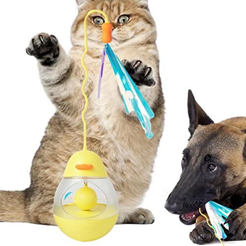 Generisch Tumbler Pet Leckender Ball Haustierspielzeug | Strapazierfähiges undichtes Design-Nahrungsmittelspielzeug | Kratzfeste Federstäbe, Zubehör zum Fangen von Katzen, Heimtierbedarf von Generisch