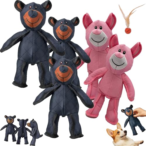 Generisch Unbreakable Dog Toys, Unbreak Bear Dog Toy, Unbreak-Bear for Heavy Chewers, Heavy Duty Chewer Large Breed, Indestructible Dogs Toys for Large Dogs (Mix-a 5pcs) von Generisch