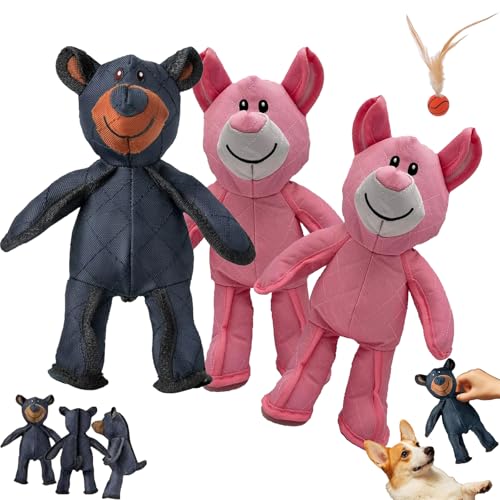Generisch Unbreakable Dog Toys, Unbreak Bear Dog Toy, Unbreak-Bear for Heavy Chewers, Heavy Duty Chewer Large Breed, Indestructible Dogs Toys for Large Dogs (Mix-b 3pcs) von Generisch