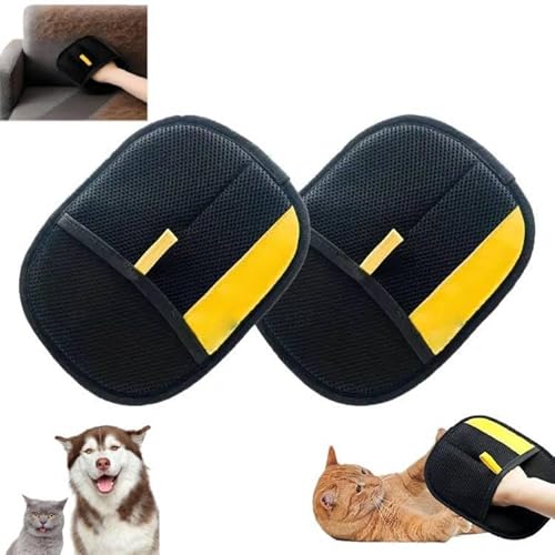 Upgraded Fell Magnet Handschuh - Tierhaarentferner Handschuh,Katzenhaarentferner Handschuh Static Removal Pet Hair,Wiederverwendbare Fellmagnet Handschuh für Pet Hair Remover (2Pcs) von Generisch
