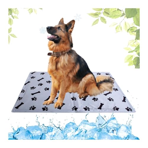 Generisch Waschbar Kühlkissen für Haustiere,Kühlmatte Hunde mit Ungiftiges Gel,Selbstkühlende Hundematte Kratzfeste,Langlebige Hund Kältematte,Perfekt für heißen Sommer (Knochen,80X95cm) von Generisch