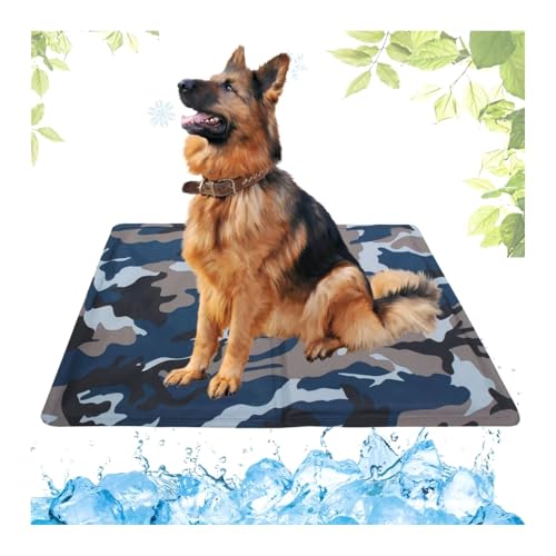 Generisch Waschbar Kühlkissen für Haustiere,Kühlmatte Hunde mit Ungiftiges Gel,Selbstkühlende Hundematte Kratzfeste,Langlebige Hund Kältematte,Perfekt für heißen Sommer (Tarnung,80X95cm) von Generisch