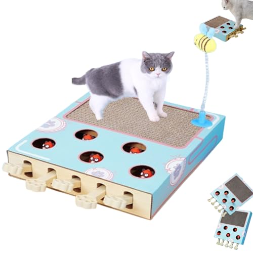Generisch Whack Attack Katzenspielzeug, Whack A Mole Katzenspielzeug, Kratzbaum mit Katzenminze, lustiges Spielzeug für Kätzchen, Karton zur Linderung und Stärkung Iq (1 Stück) von Generisch