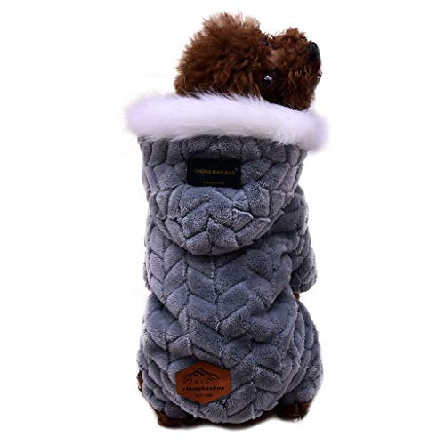 Generisch Winter Pulli Für Hunde Haustier-Bekleidung Polyester Kapuzen-Sweatshirts Hunde-Katzen-Kleidung Plus Hundepulli Winter (Grey, L) von Generisch