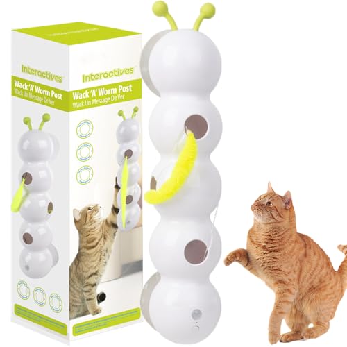 Generisch Wusalwurm Katzenspielzeug,2025 New Interaktives Spielzeug Für Katzen,Lustiges Katzenspielzeug,Simulierte Bewegung, Intelligenter Start Und Stopp,Für Katzen Jeden Alters (1 Set) von Generisch