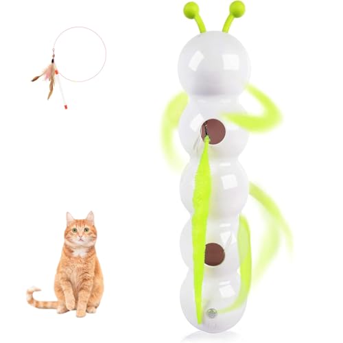 Generisch Wuselwurm Cat Toy, Wuselwurm Funny Interactive Toy for Cats, with Feather Tail Pet Toys (1) von Generisch
