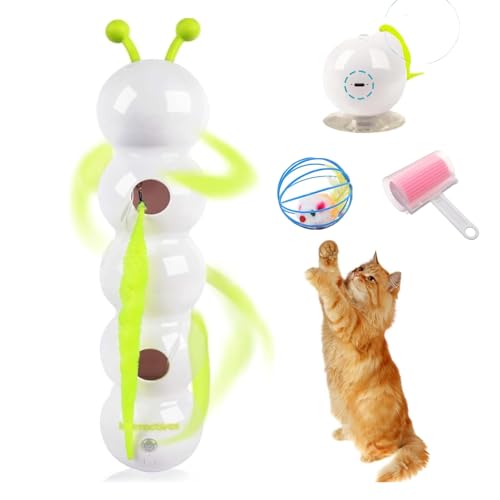 Generisch Wuselwurm Katze, 2025 New Wuselwurm Cat Toy, Wuselwurm Katzenspielzeug Interaktiv Mit 2 Schwänzen, Wuselwurm Smart Motion Katzenspielzeug Mit Wurmdesign Austauschbarer Kopf (1pc) von Generisch