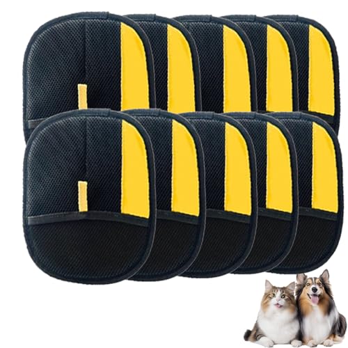 Generisch Zoomie Glove Tierhaarentferner-Handschuhe Doppelseitiger Fellpflegehandschuh für Möbel, Sofas, Teppiche und Kleidung Doppelseitige Fellpflegehandschuhe für Haustiere (10pcs, klein) von Generisch