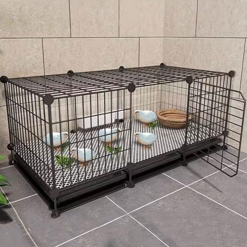 Geräumiger Kleintierkäfig mit herausziehbarer Ablage und Netzpolster, ideal für den Innen- und Außenbereich, perfekt für Wachteln und andere kleine Haustiere von Generisch