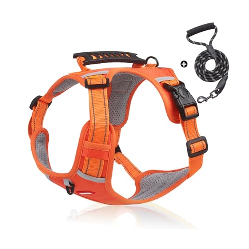 Getchewie Chewie Cozy Harness, Getchewie Dog Harness, Cozy Dog 𝖧arness, Adjustable Chewie 𝖢ozy 𝖧arness No Pull Dog Harn𝖾ss Without Restraint, Anti-Breakaway, Reflective at Night (Orange,L) von Generisch
