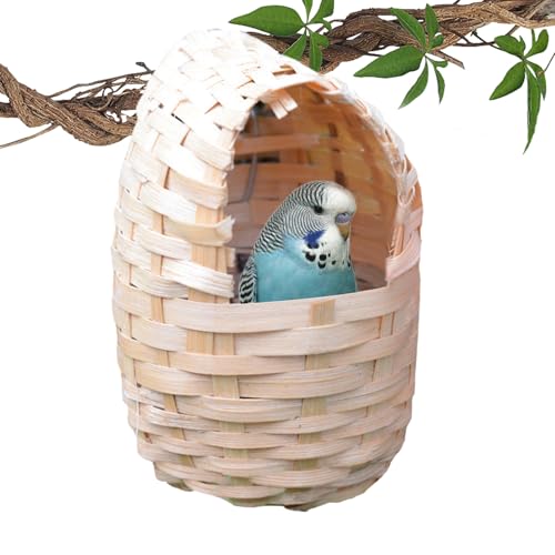 Gewebtes Kolibri-Haus, 24 x 11 cm, für Kolibris, Gras zum Aufhängen, Zaunkönig, Finken, Singvögel, Haus zum Nisten, handgewebte Vogel-Nistkästen, für Gartendekoration von Generisch