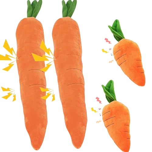 Giant Carrot Dog Toy, The Mellow Dog Calming Carrot, 11.42in/29.5in Large Stuffed Carrots pet Chew Toys for Small Medium Large Dogs, Dogs Toys Carrots with Sounds for Indoor Outdoor Play (M+L*2) von Generisch