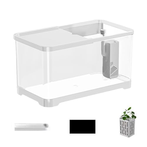 Goldfish Tank | Dekoratives Salzwasser-Aquarium-Set, kleines Aquarium, kreatives Aquarium, Fischaquarium mit Korb für Goldfische, Guppy, Garnelen, Quallen von Generisch