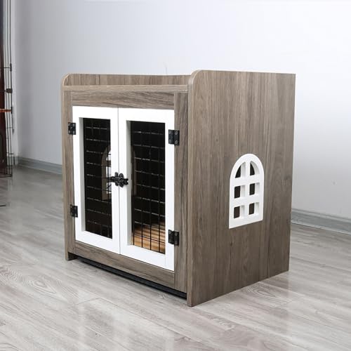 Grauer robuster Beistelltisch für Hundekäfige, modernes dekoratives Holz-Haustierhaus für Hunde bis zu 45,4 kg, kaufeste Hundehütte für den Innenbereich, modernes Design Grauer robuster Beistelltisch für Hundekäfige, modernes dekoratives Holz-Haustierhaus für Hunde bis zu 45,4 kg, kaufeste Hundehütte für den Innenbereich, modernes Design von Generisch