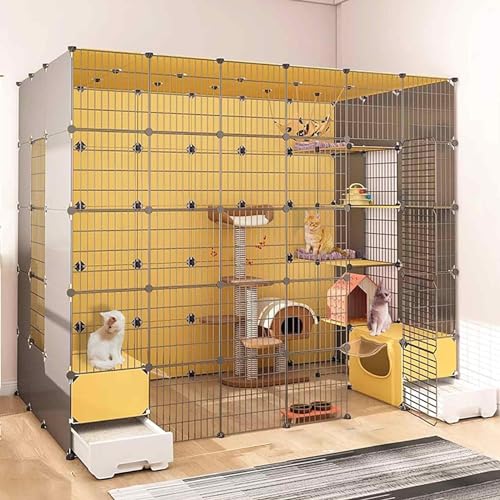 Große Haustierbox mit Katzenklo Kätzchen Käfig Stall mit Dach Transparent Design Katzenkäfige Innen Super Tragfähig Große Haustierbox mit Katzenklo Kätzchen Käfig Stall mit Dach Transparent Design Katzenkäfige Innen Super Tragfähig von Generisch