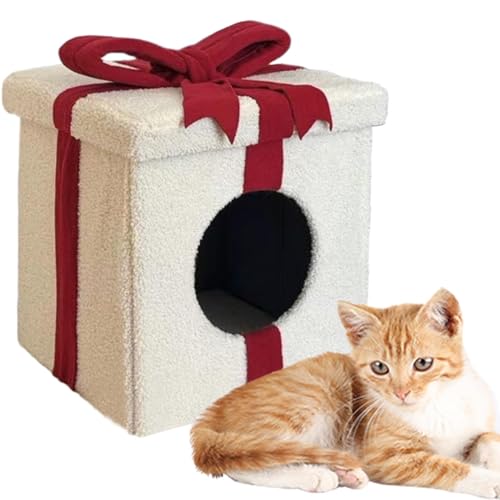 Große Katzenhöhle | Warmes Katzenbett für den Winter | Weiches Katzenbett für drinnen | Kastenförmig geschlossenes Katzen- und Hundehaus | Große Katzenhöhle für Haustier mit Kratzbrett und Ball für Große Katzenhöhle | Warmes Katzenbett für den Winter | Weiches Katzenbett für drinnen | Kastenförmig geschlossenes Katzen- und Hundehaus | Große Katzenhöhle für Haustier mit Kratzbrett und Ball für von Generisch