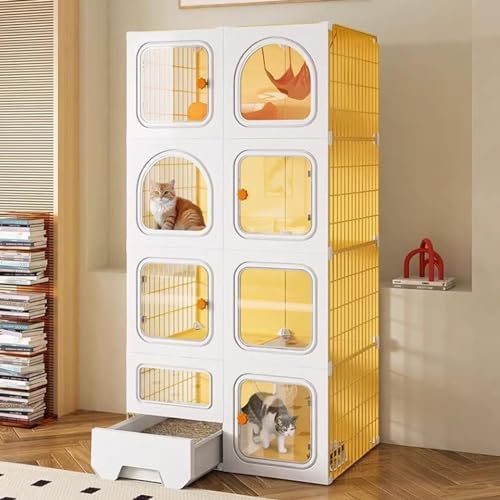 Große Katzenhütte - Indoor Katzenkäfig mit Katzenklo Faltbarer Laufstall für 1-3 Katzen, DIY Haustier Laufstall Kiste für Bewegung und Komfort, einfach zu montieren und zu reinigen Große Katzenhütte - Indoor Katzenkäfig mit Katzenklo Faltbarer Laufstall für 1-3 Katzen, DIY Haustier Laufstall Kiste für Bewegung und Komfort, einfach zu montieren und zu reinigen von Generisch