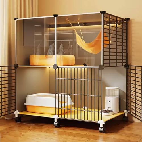 Große Katzenkäfige mit Rad, Boden Haustier Laufstall für Katzen, Abnehmbarer Metalldraht Kleintierkäfige, Idealer Übungsplatz Große Katzenkäfige mit Rad, Boden Haustier Laufstall für Katzen, Abnehmbarer Metalldraht Kleintierkäfige, Idealer Übungsplatz von Generisch