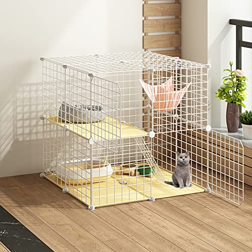 Große Katzenkiste, Faltbare Indoor/Outdoor Katzentragetasche, geräumiger Katzenkäfig Laufstall, strapazierfähiges Haustiergehege (Größe:75cm x 75cm x 73cm) für Katzen und Kätzchen von Generisch