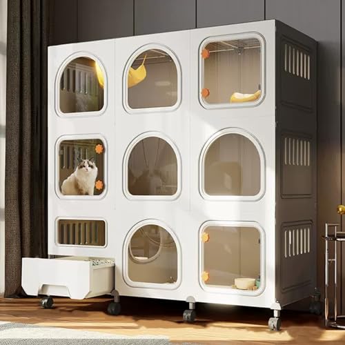 Großer 2/3 Etagen Katzenlaufstall Katzenhütten mit Rädern, DIY Katzenkäfig Katzengehege mit Katzentoilette, Zusammenklappbarer Abnehmbarer Metalldraht Katzenkiste, Großer Übungsplatz Großer 2/3 Etagen Katzenlaufstall Katzenhütten mit Rädern, DIY Katzenkäfig Katzengehege mit Katzentoilette, Zusammenklappbarer Abnehmbarer Metalldraht Katzenkiste, Großer Übungsplatz von Generisch