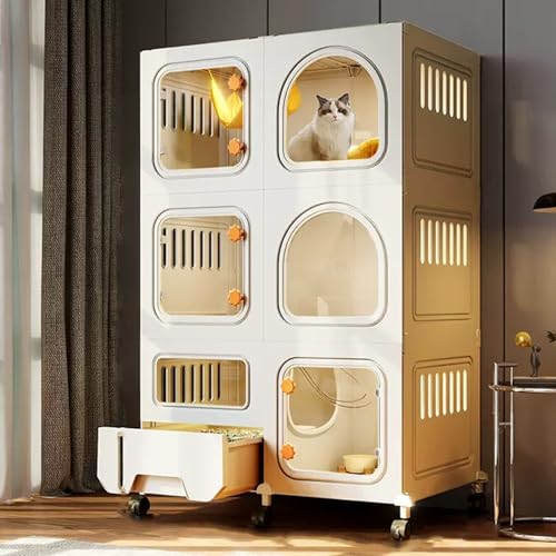 Großer 2/3 Etagen Katzenlaufstall Katzenhütten mit Rädern, DIY Katzenkäfig Katzengehege mit Katzentoilette, Zusammenklappbarer Abnehmbarer Metalldraht Katzenkiste, Großer Übungsplatz Großer 2/3 Etagen Katzenlaufstall Katzenhütten mit Rädern, DIY Katzenkäfig Katzengehege mit Katzentoilette, Zusammenklappbarer Abnehmbarer Metalldraht Katzenkiste, Großer Übungsplatz von Generisch