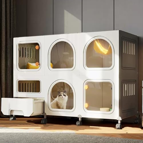 Großer 2/3-stöckiger Katzenkäfig mit Rollen, zusammenklappbares Katzengehege und Katzenklo, abnehmbare Metalldrahtkiste, geräumige Katzenlaufgitterhütte für Bewegung und Spielen Großer 2/3-stöckiger Katzenkäfig mit Rollen, zusammenklappbares Katzengehege und Katzenklo, abnehmbare Metalldrahtkiste, geräumige Katzenlaufgitterhütte für Bewegung und Spielen von Generisch