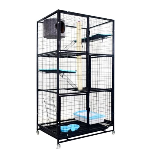 Großer 3-stöckiger Katzenkäfig Indoor/Outdoor Gehege auf Rädern, Balkon Katzenlaufstall mit ausziehbarem Tablett & Plattformen, ideal für Katzen & Kätzchen Großer 3-stöckiger Katzenkäfig Indoor/Outdoor Gehege auf Rädern, Balkon Katzenlaufstall mit ausziehbarem Tablett & Plattformen, ideal für Katzen & Kätzchen von Generisch
