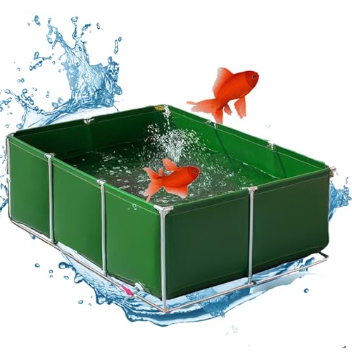 Großer Fischteich mit Standfunktion, temporäre Betrachtung, Segeltuch, Aquarium für Koi, Bing, Aquakultur, Wassertank, langlebig, Außenpool, Teich, ideal für Fischzucht von Generisch