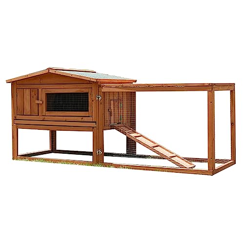 Großer Hasenkäfig aus Holz für den Außenbereich mit abnehmbarem Tablett, abschließbaren Türen und Rampe - Entenhaus, Hasenstall Kleintierkäfig mit Asphaltdach Großer Hasenkäfig aus Holz für den Außenbereich mit abnehmbarem Tablett, abschließbaren Türen und Rampe - Entenhaus, Hasenstall Kleintierkäfig mit Asphaltdach von Generisch
