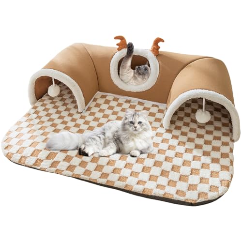 Großer Haustier-Tunnel-Katze, faltbarer Kleintier-Laufstall für den Außenbereich, tragbar, für den Innenbereich, Bett mit – groß, warmes Haus, Spielzeug, Spiele, Unterschlupf für Innenwand Großer Haustier-Tunnel-Katze, faltbarer Kleintier-Laufstall für den Außenbereich, tragbar, für den Innenbereich, Bett mit – groß, warmes Haus, Spielzeug, Spiele, Unterschlupf für Innenwand von Generisch