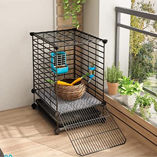 Großer Innenräume - Haustierkäfig mit Schiebebehläschel und Fußmatten, ideal für Kaninchen, Chinchillas und Hamster, umfasst Radlöschern, Kleintierkaste von Generisch