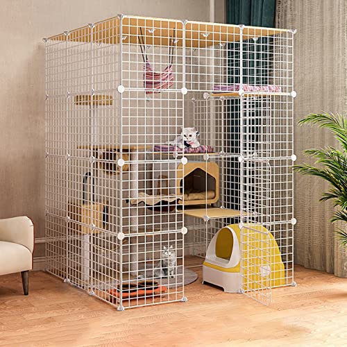 Großer Katzenkäfig – DIY Gehege mit Leitern, Anti-Jumping Kitten Box für Indoor/Outdoor Großer Katzenkäfig – DIY Gehege mit Leitern, Anti-Jumping Kitten Box für Indoor/Outdoor von Generisch