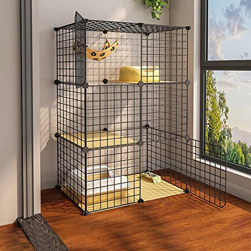 Großer Katzenkäfig – DIY Gehege mit Leitern, Anti-Jumping Kitten Box für Indoor/Outdoor von Generisch