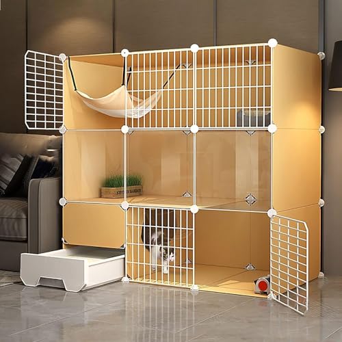 Großer Katzenkäfig DIY Laufstall mit abnehmbarem Metalldraht Indoor-Kiste für Frettchen, Kätzchen, Kaninchen, Kaninchen und Kleintiere – Katzengehege-Set mit Katzentoilette Großer Katzenkäfig DIY Laufstall mit abnehmbarem Metalldraht Indoor-Kiste für Frettchen, Kätzchen, Kaninchen, Kaninchen und Kleintiere – Katzengehege-Set mit Katzentoilette von Generisch