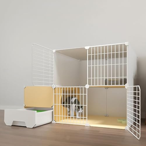 Großer Katzenkäfig Indoor 2-stöckiges Katzenlaufstall mit integriertem Katzenklo – geräumiges und sicheres Zuhause für Katzen – Super großer Freiraum Großer Katzenkäfig Indoor 2-stöckiges Katzenlaufstall mit integriertem Katzenklo – geräumiges und sicheres Zuhause für Katzen – Super großer Freiraum von Generisch