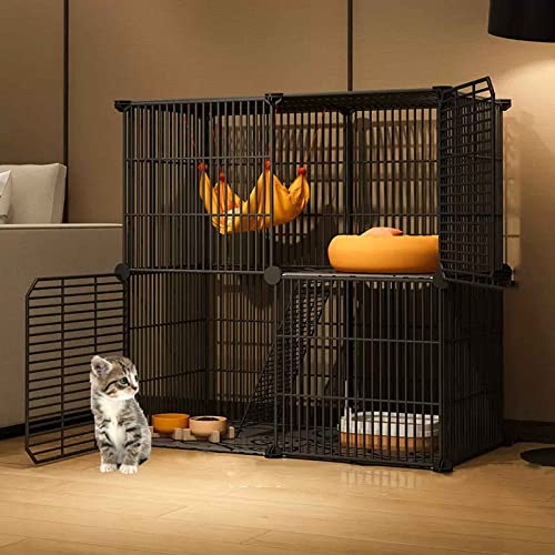 Großer Katzenkäfig Laufstall für den Innenbereich, abnehmbares Metallhaus, für mehrere Katzen, Schwarz Si Großer Katzenkäfig Laufstall für den Innenbereich, abnehmbares Metallhaus, für mehrere Katzen, Schwarz Si von Generisch
