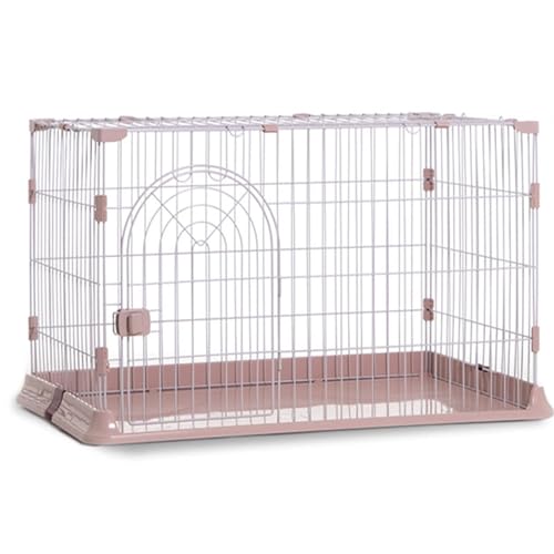 Großer Katzenkäfig für den Innenbereich, Metalldraht, Zwinger für Kätzchen, Meerschweinchen und Kleintiere, ideal für 1–4 Katzen (Rosa, erster Stock) von Generisch