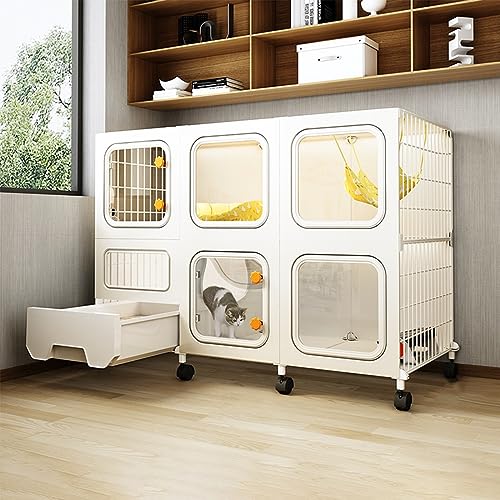 Großer Katzenkäfig für den Innenbereich, Metalldraht, mit Umlenkrolle und Katzentoilette, geräumiges Katzenhaus zum Spielen und Trainieren, Gelb, 70,9 cm L x 36,6 cm B x 75,9 cm H Großer Katzenkäfig für den Innenbereich, Metalldraht, mit Umlenkrolle und Katzentoilette, geräumiges Katzenhaus zum Spielen und Trainieren, Gelb, 70,9 cm L x 36,6 cm B x 75,9 cm H von Generisch