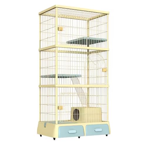 Großer Katzenkäfig für den Innenbereich, mit 2/3 Schichten, integrierter Katzentoilette und Bett, geeignet für Katzen, Chinchillas und Kleintiere, Indoor-Katzenvilla mit Rädern und Zaun für einfache Großer Katzenkäfig für den Innenbereich, mit 2/3 Schichten, integrierter Katzentoilette und Bett, geeignet für Katzen, Chinchillas und Kleintiere, Indoor-Katzenvilla mit Rädern und Zaun für einfache von Generisch