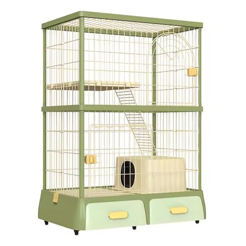 Großer Katzenkäfig für den Innenbereich mit Katzentoilette Bett und integrierter Katzentoilette, 3-lagige Katzenvilla für Katzen, Chinchillas und Kleintiere, Indoor-Zaun auf Rädern für einfache Großer Katzenkäfig für den Innenbereich mit Katzentoilette Bett und integrierter Katzentoilette, 3-lagige Katzenvilla für Katzen, Chinchillas und Kleintiere, Indoor-Zaun auf Rädern für einfache von Generisch