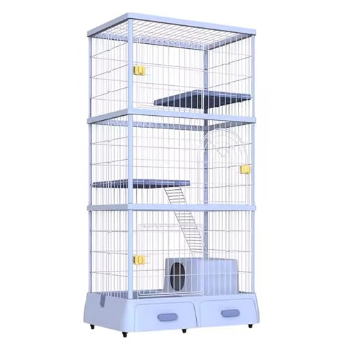 Großer Katzenkäfig für den Innenbereich mit Rädern, 3-lagiger Katzenvilla mit integriertem Katzenklo und Bett, ideal für Katzen, Chinchillas und Kleintiere, Indoor-Katzenzaun und Toilette inklusive Großer Katzenkäfig für den Innenbereich mit Rädern, 3-lagiger Katzenvilla mit integriertem Katzenklo und Bett, ideal für Katzen, Chinchillas und Kleintiere, Indoor-Katzenzaun und Toilette inklusive von Generisch