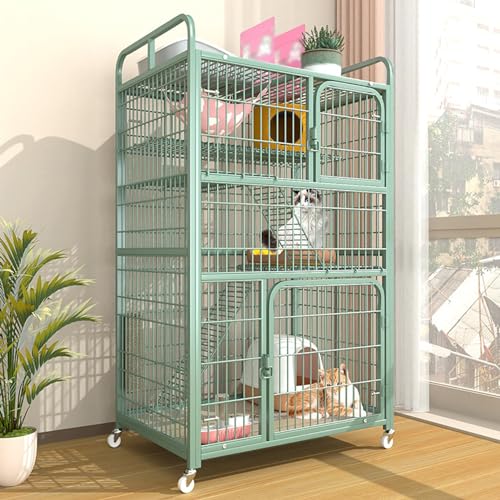 Großer Katzenkäfig mit 4 Rädern, Indoor DIY Katzengehege Haustier Laufstall mit Aufbewahrungsregal, Abnehmbarer Metalldraht Kleintierkäfig, Geeignete Leiter enthalten - Ideal für den Innenbereich Großer Katzenkäfig mit 4 Rädern, Indoor DIY Katzengehege Haustier Laufstall mit Aufbewahrungsregal, Abnehmbarer Metalldraht Kleintierkäfig, Geeignete Leiter enthalten - Ideal für den Innenbereich von Generisch