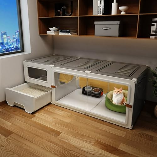 Großer Katzenkäfig mit Toilette für den Innenbereich, einfache Installation, Katzenzaunpaneele für Katzen, langlebiges und geräumiges Design Großer Katzenkäfig mit Toilette für den Innenbereich, einfache Installation, Katzenzaunpaneele für Katzen, langlebiges und geräumiges Design von Generisch