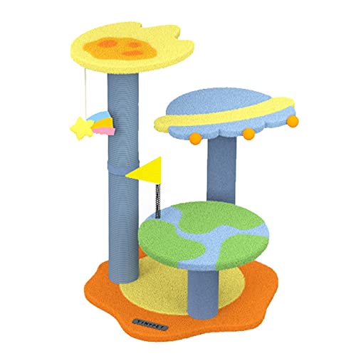 Großer Kratzbaum Klettergerüst mit Spielzeug für Indoor-Katzen, stabiles und platzsparendes Design für aktive Katzen Großer Kratzbaum Klettergerüst mit Spielzeug für Indoor-Katzen, stabiles und platzsparendes Design für aktive Katzen von Generisch