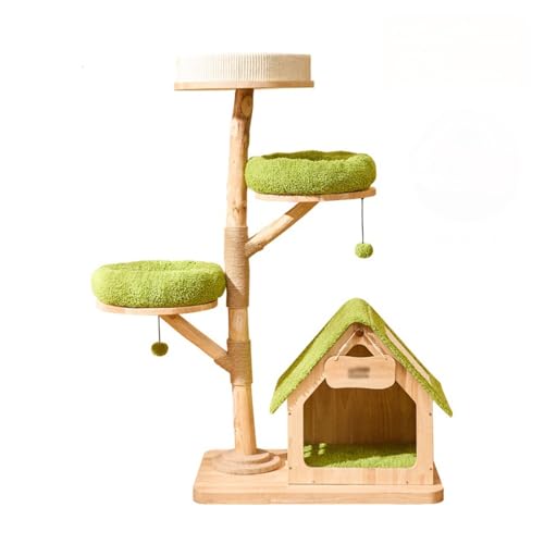 Großer Kratzbaum – mehrstöckiges Klettergerüst & gemütliches Nest für Katzen – langlebiges Katzenhaus mit lustigen Spielzeugen Jahreszeiten & Indoor-Spielen von Generisch